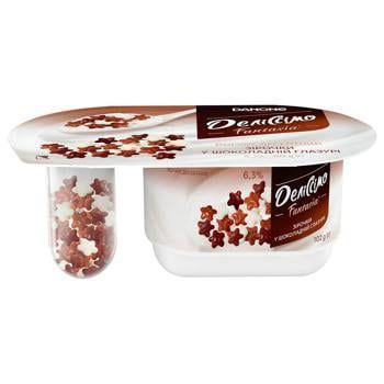 Йогурт десерт Деліссімо Фантазія шоколад зірочки 6.3% стак 102г